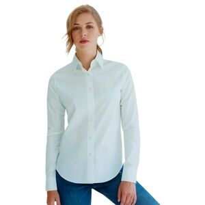 Emma Willis Slim fit Tailored Ice Blue Boyfriend Button Front Cotton Shirt L